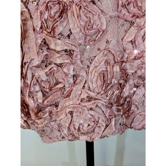 Alex Evenings Rose Floral Lace Sequin Fit and Flare Dress Size 6 NWT - Picture 6 of 7